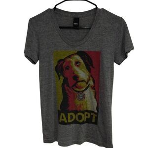Adopt a Dog T-shirt by OBEY Small and soft, Grey